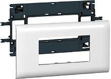 Суппорт с рамкой Legrand Mosaic 4 мод. для кабель-канала DLP с крышкой 85мм белый картинка